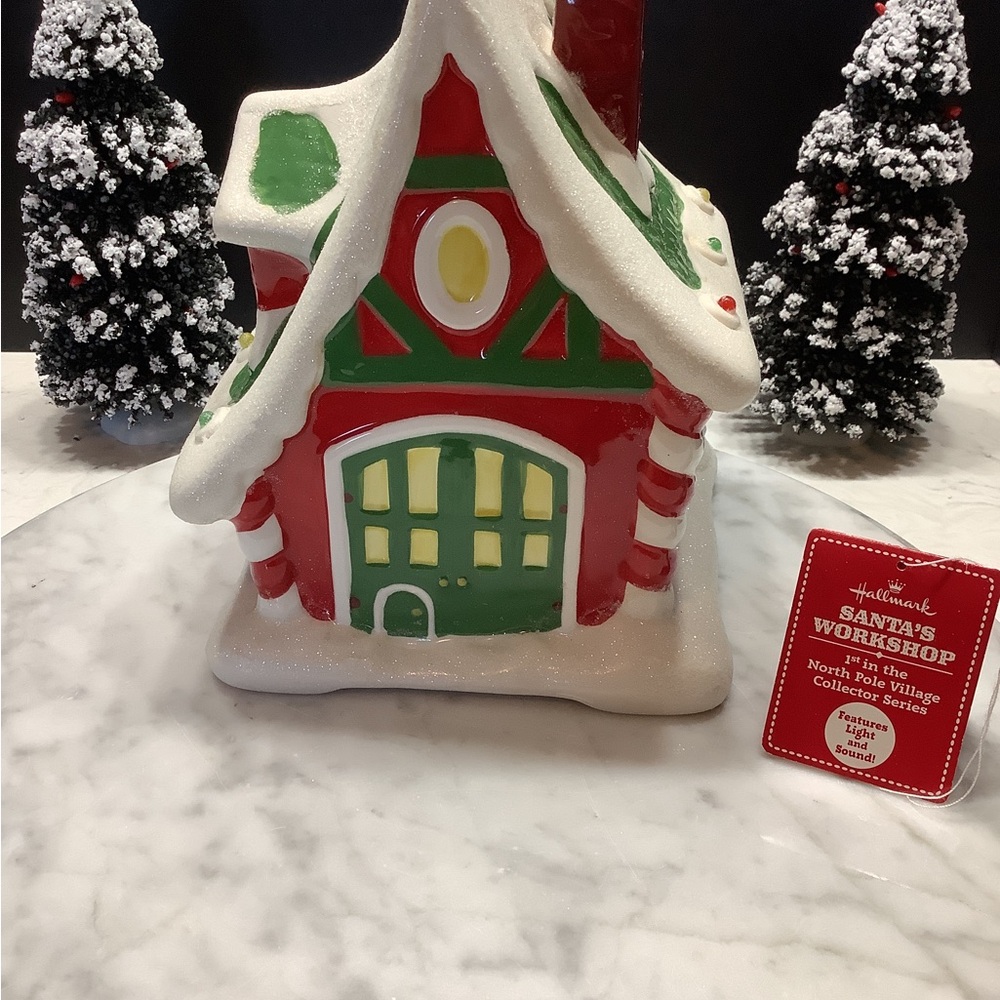 Hallmark Festive Santa's Workshop Decor in Red, Green, and White